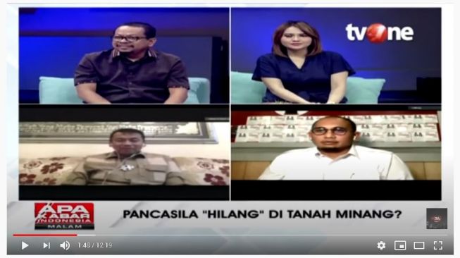 Politikus PDI Perjuangan dan Partai Gerindra terlibat debat panas. (YouTube/TalkShowtvOne)