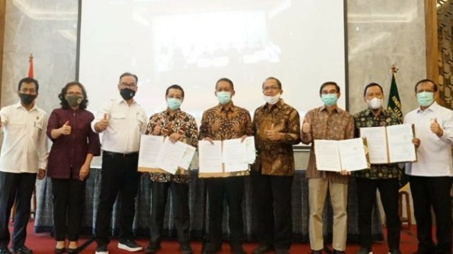 Perdamaian PT Indonesia Power bersengketa batas dengan PT Belaputera Intiland, PT Bela Parahiyangan Investindo serta PT Dutaraya Investindo. (Dok : ATR/BPN)