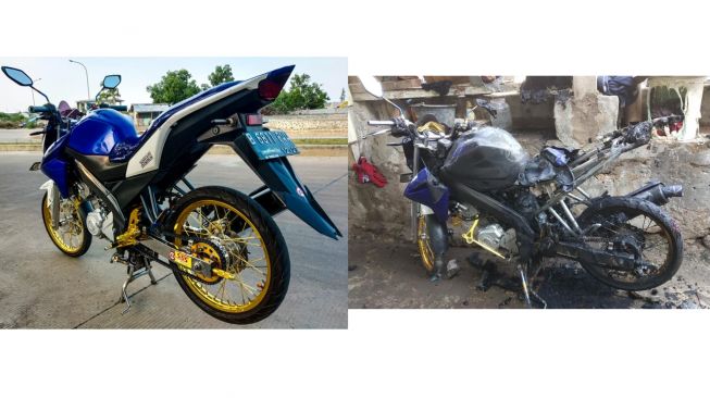 Gara-gara Antar Teman Visum, Yamaha V-Ixion Dibakar Orang Tak Dikenal