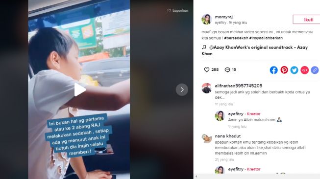 Viral di TikTok! Gemar Bersedekah, Anak Lelaki ini Banjir Apresiasi