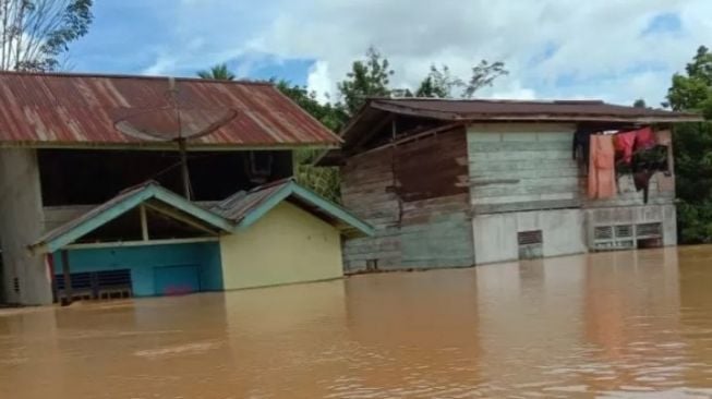 Banjir Melanda Desa Sungai Rasau, 142 Rumah Terdampak