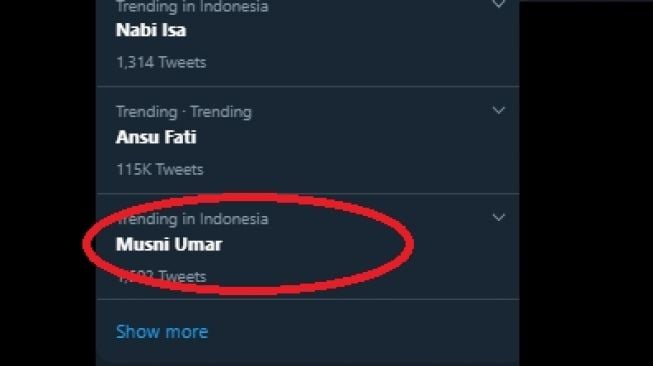 Musni Umar jadi trending topic. (Twitter)