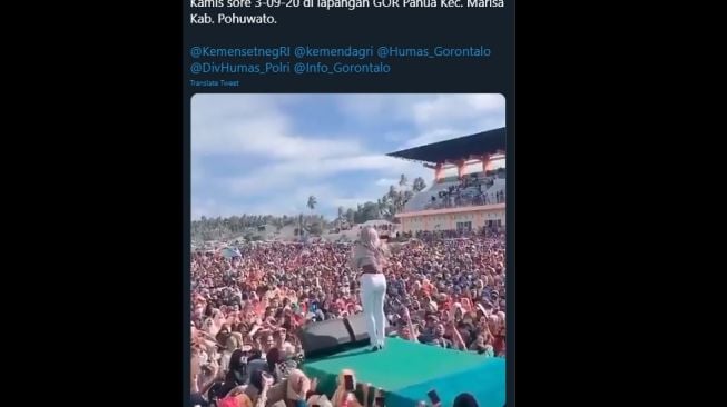 Menimbulkan Kerumunan, Konser Deklarasi Paslon Bupati Pohuwato Jadi Sorotan