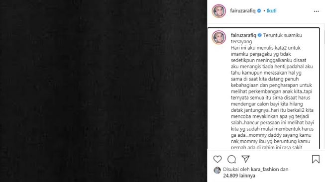 Unggahan Fairuz A Rafiq [Instagram/@fairuzarafiq]