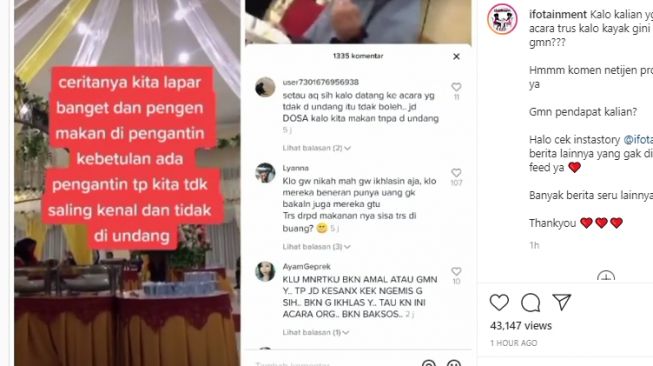 Numpang Makan di Pesta Nikah Orang, Tamu Tak Diundang Ini Tuai Pro Kontra