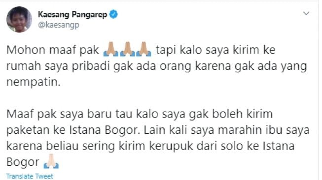 Disebut Tak Tahu Malu Kirim Paket ke Istana, Jawaban Kaesang Bikin Keki