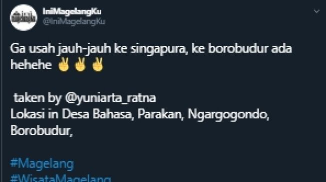 Pasang Ikon ala Singapura, Wisata di Magelang Ini Malah Diprotes Warganet. (Twitter/@IniMagelangKu)