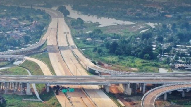 Progres proyek Jalan Tol Serpong - Cinere. [Antara]