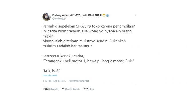 Curhatan warganet disepelekan karena penampilan. [Twitter]