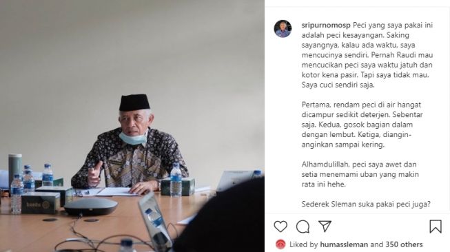 Punya Peci Hitam Kesayangan, Sri Purnomo Tak Mau Dicucikan Orang Lain