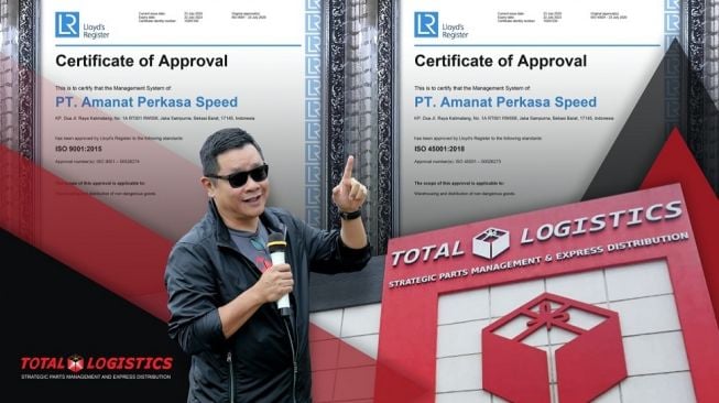 Total Logistics Sabet Sertifikasi ISO 9001 dan 45001