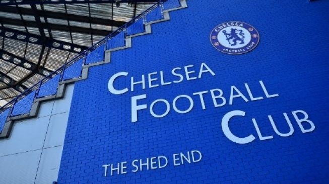 Logo Chelsea di Stamford Bridge. [AFP]