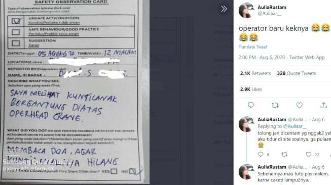 Curhatan warganet pengalaman horor yang justru bikin ngakak. [Twitter]