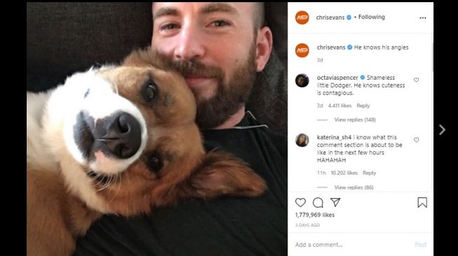 Postingan Chris Evans. [Instagram/@chrisevans]