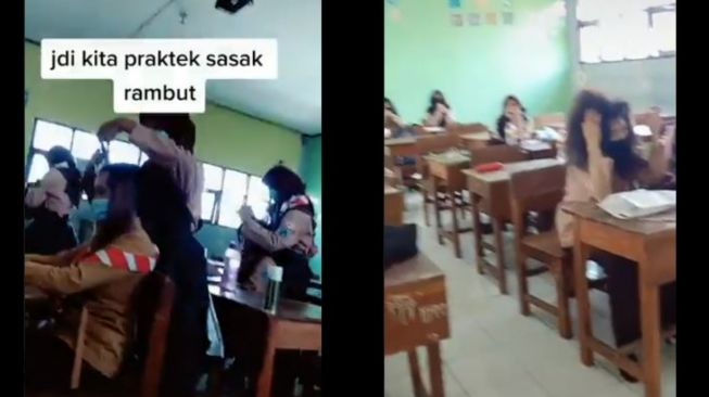 Ada Pelajaran Sasak Rambut di Sekolah, Netizen: Kayak Kesetrum Berjemaah