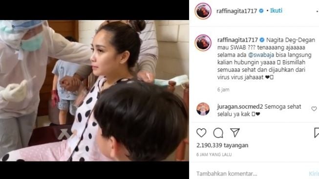 Nagita Slavina tegang saat jalani swab test [Instagram/@raffinagita1717]