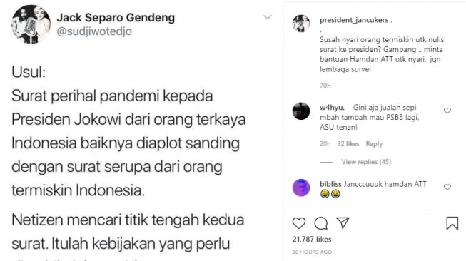 Sudjiwo Tedjo Usul Presiden Bandingkan Surat Orang Terkaya dan Termiskin