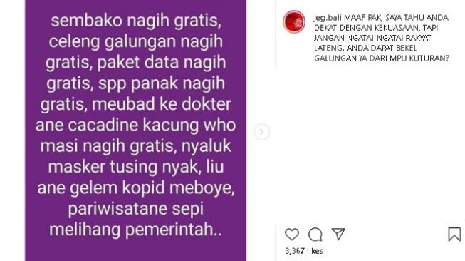 Postingan 'Lateng' Dituding Menghina Warga, Agus Akhirnya Minta Maaf