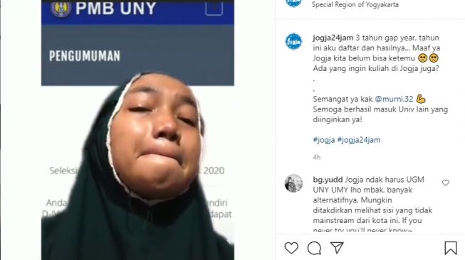 Tiga Tahun Tunda Kuliah, Gadis Ini Menangis Tersedu Gagal Kuliah di UNY