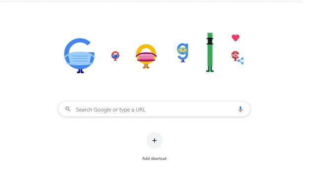 Google Doodle jaga jarak. [Screenshot/Lintang Siltya Utami]