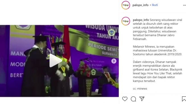 Video Viral Wisudawan Unitomo Diminta Rektor Ngedance Ala Blackpink