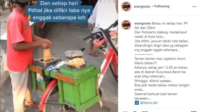 Pejuang Tangguh, Pria Ini Tempuh Jarak Jauh Setiap Hari Jual Arum Manis