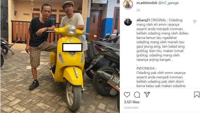 Vespa LX di beranda Ade Londok (Instagram)