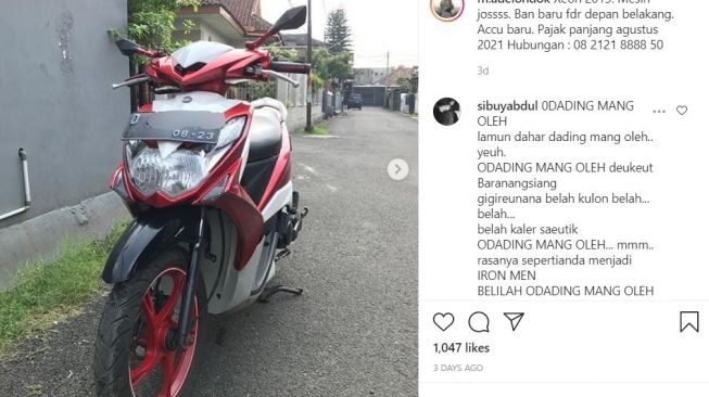 Yamaha Xeon di feed Instagram Ade Londok (Instagram)