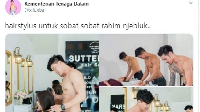 Unik dan Beda, Pelanggan Salon Ini Dilayani Pria Kekar Bertelanjang Dada