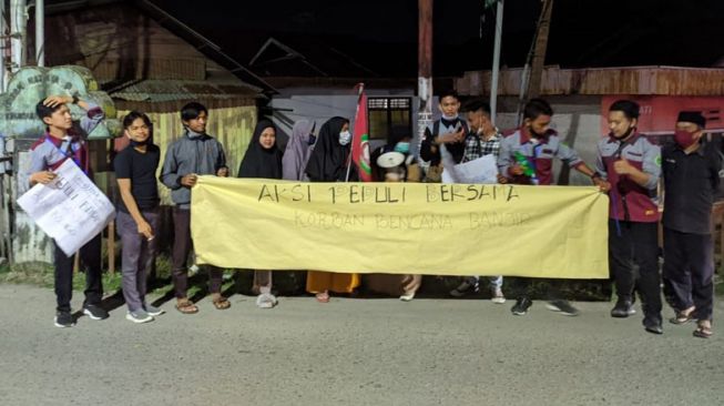 Mahasiswa HPI IAIN Gorontalo Galang Donasi Korban Banjir Bone Bolango