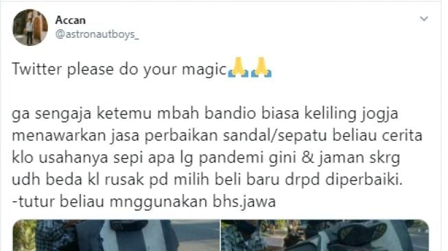 Bersepeda Bantul-Jogja Setiap Hari, Sol Sepatu Mbah Bandio Sepi Pelanggan