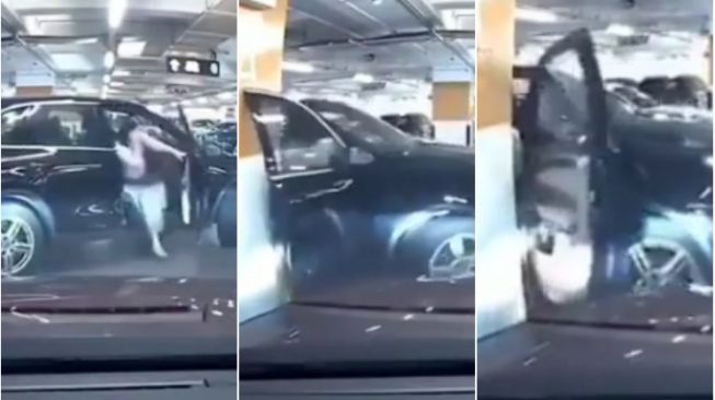 Viral Ulah Emak-emak saat Parkir Mobil Mewah, Lupa Mengerem Endingnya Ngilu