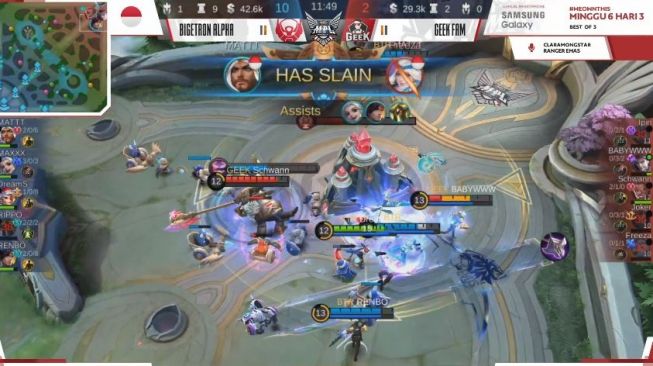 Game ketiga Bigetron Alpha vs Geek Fam dimenangkan BTR dengan skor Kill 11 vs 2. (YouTube/ MPL Indonesia)