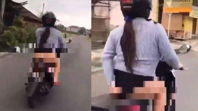 Viral, Sosok Mbak Ida yang Berkendara Menggunakan Celana Dalam