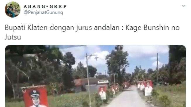 Seolah Pakai Jurus Seribu Bayangan, Foto Bupati Klaten Tersebar di Jalan