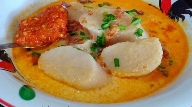 Makanan khas Palembang, Laksan (Jepretan Instagram Bundarayya)