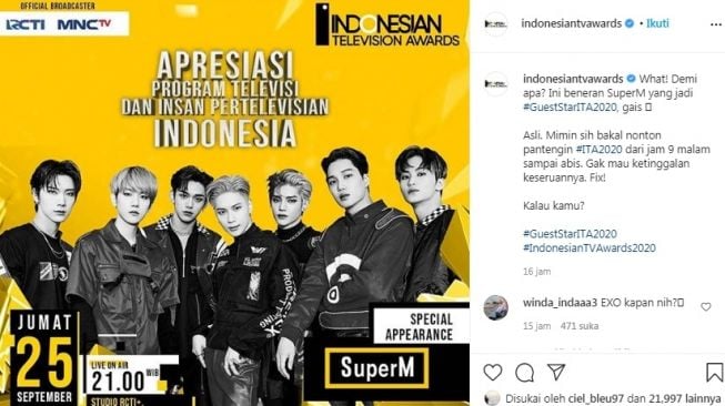 Unggahan Indonesian Television Awards (ITA) 2020 [Instagram]