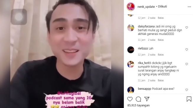 Unggahan soal Lutfi Agizal ]Instagram/@nenk_update]