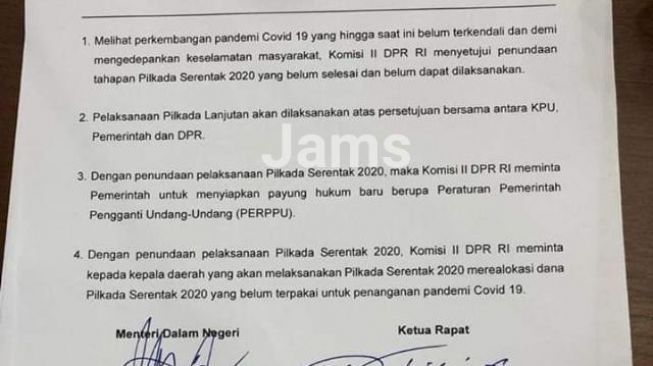 Beredar Surat Penundaan Pilkada Serentak 2020, Ini Kata KPU