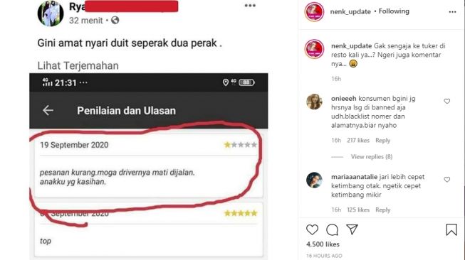 Pesanan yang Diantar Kurang, Pelanggan Ini Sumpahi Pengemudi Celaka