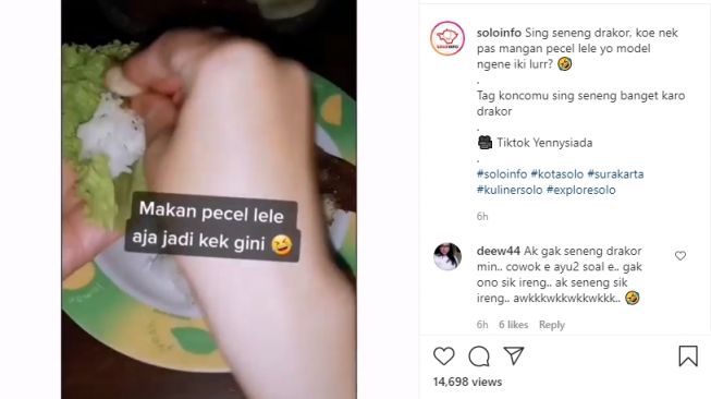 Keracunan Drama Korea, Cara Gadis Ini Makan Pecel Lele Bikin Warganet Heran