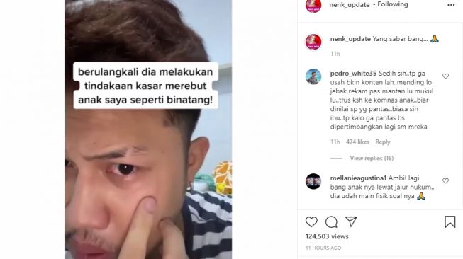 Video curhatan pria yang dianiaya istrinya. - (Instagram/@nenk_update)