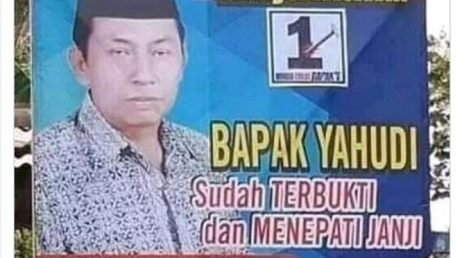 Viral Baliho Ajakan Pilih Bapak Yahudi, Warganet Jadi Salah Fokus