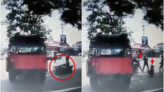 Hindari Razia Polisi, Pemuda Ini Tega Tinggalkan Pasangan Jatuh di Jalan