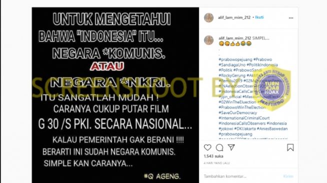 CEK FAKTA: Benarkah Negara Jadi Komunis Jika Tak Putar Film G30S PKI?