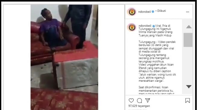 Viral Pria Mengamuk Minta Warisan ke Orang Tuanya yang Masih Hidup