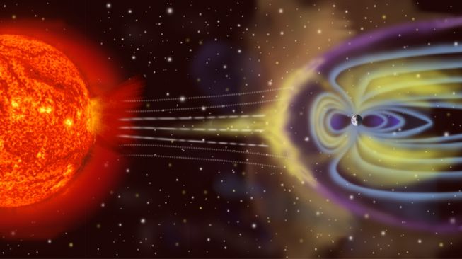 Badai geomagnetik. [NASA]