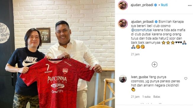 Ajudan pribadi resmi jadi pemilik baru Cosmo FC Jakarta. (Instagram/@ajudan_pribadi).