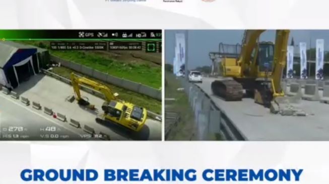 Grounbreaking konstruksi di Tol Pondok Aren - Serpong. (Dok : PUPR). 