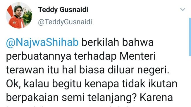 Teddy PKPI is labeled a perverted brain.  (Twitter / @ TeddyGusnaidi)